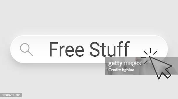 free stuff - search bar with cursor on blank background - free of charge stock illustrations
