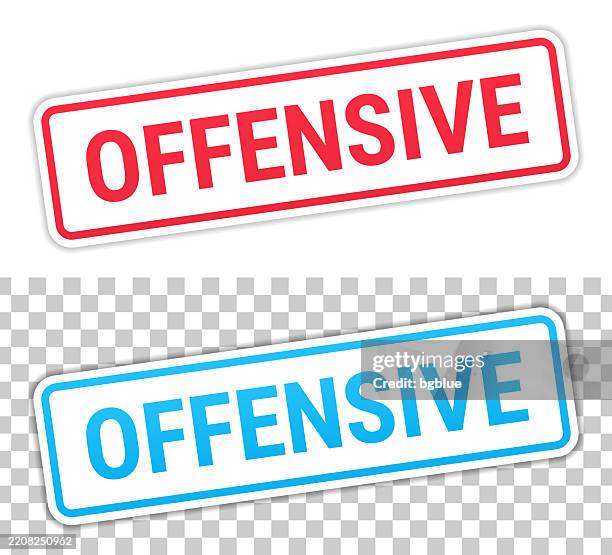 Offensive Red And Blue Labels On Blank Background High-Res Vector ...