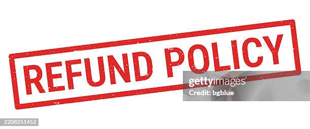 refund policy - red rubber stamp on white background - reimbursement stock illustrations