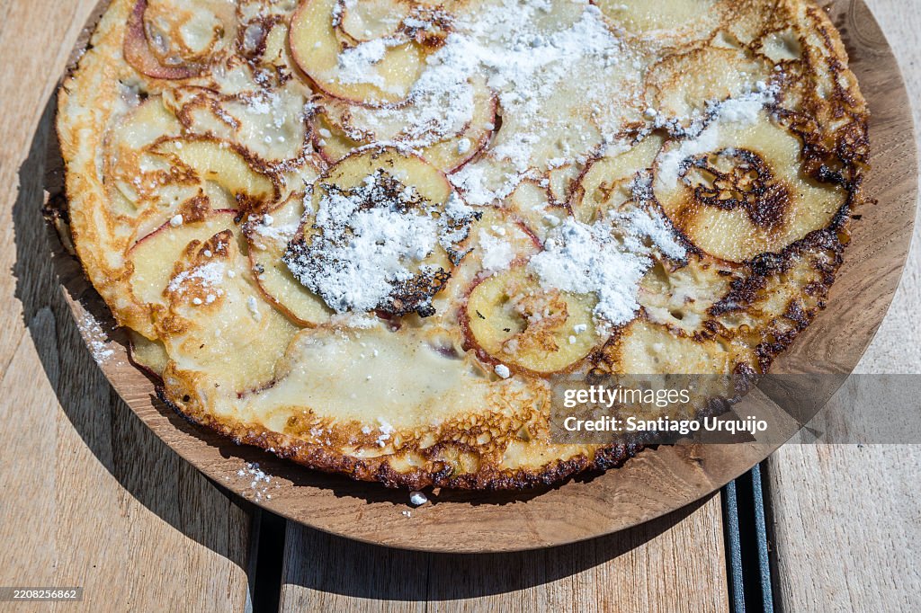Close-up of apple pancake