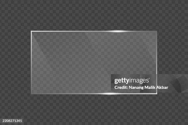 realistic clear flat glass, window, or mirror with transparent background - perspex stock illustrations