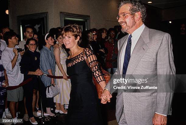 American actress Carrie Fisher and dermatologist Arnold Klein attending a launch party for her book 'Surrender the Pink' at the Grolier Club in New...