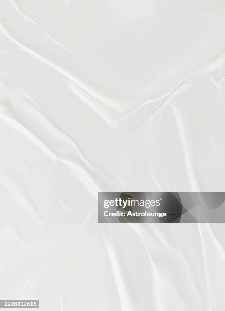 stockillustraties, clipart, cartoons en iconen met vector realistic wet wrinkled posters mockup - plastic