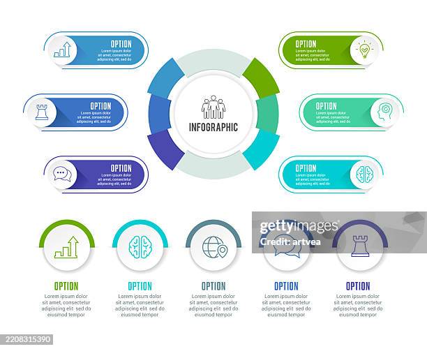 infographic element 6 steps - number 8 stock illustrations