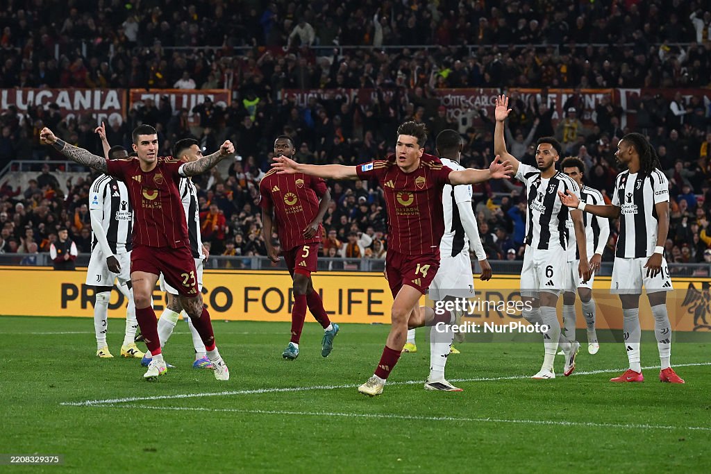 Goder's Roma Eldor Shomurodov of A.S. Roma celebrates after scoring the goal to ...