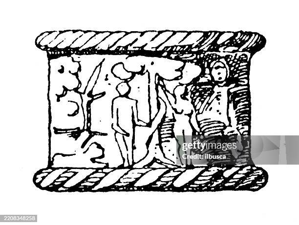 decorated objects, jewelry: ring - artifacts stock illustrations