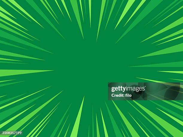 green blast lines rays excitement background - vision stock illustrations