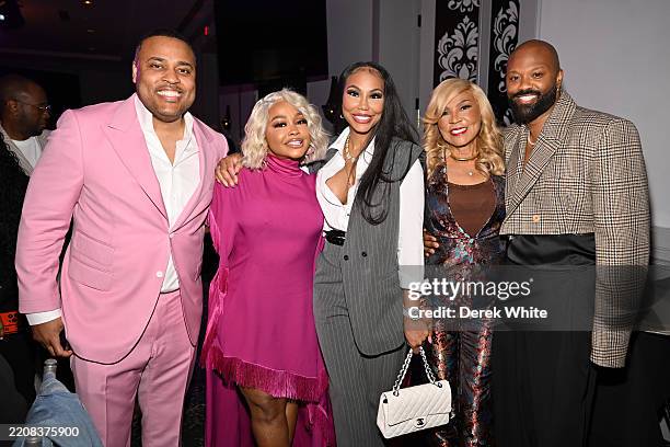 Gaines, Phil Thornton, Phaedra Parks, Tamar Braxton, Evelyn Braxton and Wardell Malloy attend the 2025 BMI Trailblazers of Gospel Music Awards at...