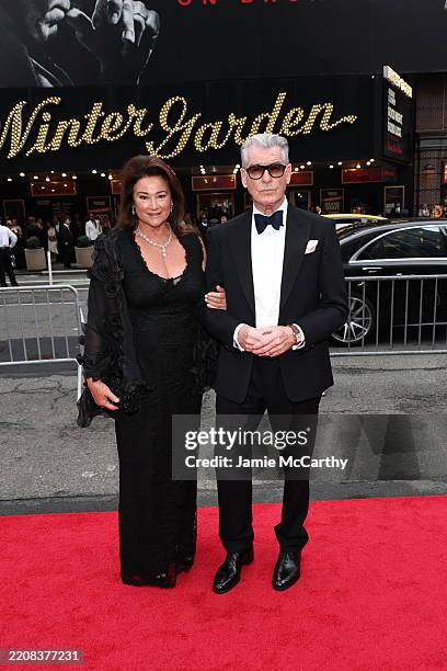 Keely Shaye Smith and Pierce Brosnan attend "Good Night, And Good Luck" Broadway Opening Night at Winter Garden Theatre on April 03, 2025 in New York...