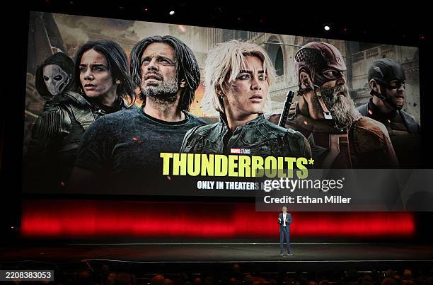 Head of Theatrical Distribution, The Walt Disney Studios, Andrew Cripps promotes the film "Thunderbolts*" at The Walt Disney Studios presentation...