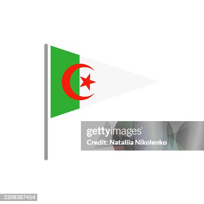 Algeria - Flag Pin Flat Triangular Icon. Algeria - Flag Pin Flat Triangular Icon.