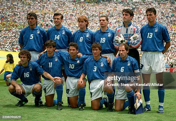 July 17: Italy Team Group Paolo Maldini, Nicola Berti, Roberto Mussi, Daniele Massaro, Gianluca Pagliuca, Dino Baggio, Roberto Donadoni, Demetrio...