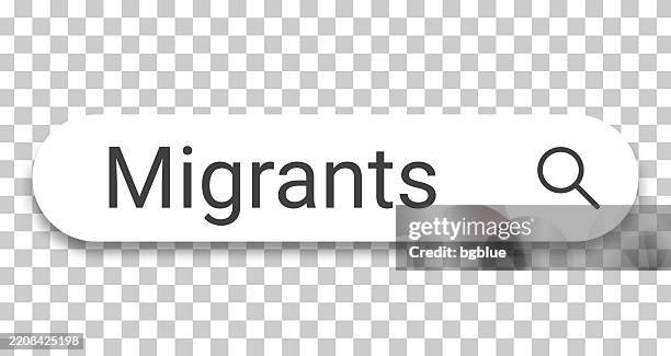 migrants - search bar on transparent background - technology migration stock illustrations