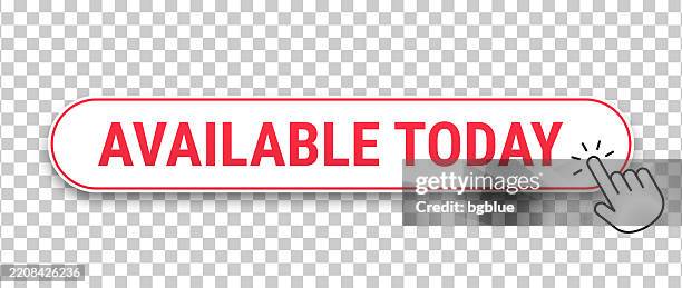 available today - 3d click web button with hand cursor on blank background - possible stock illustrations