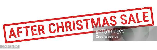 after christmas sale - red rubber stamp on white background - after party stock illustrations