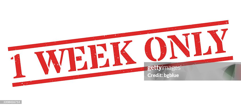 One Week Jpg 1 Week Only Red Rubber Stamp On Blank Background High-Res Vector ...