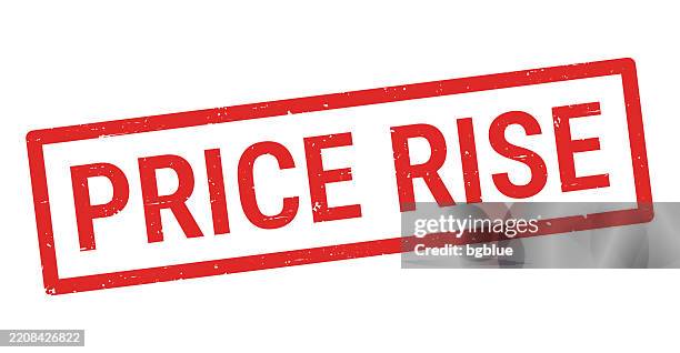 price rise - red rubber stamp on white background - inflation stock illustrations
