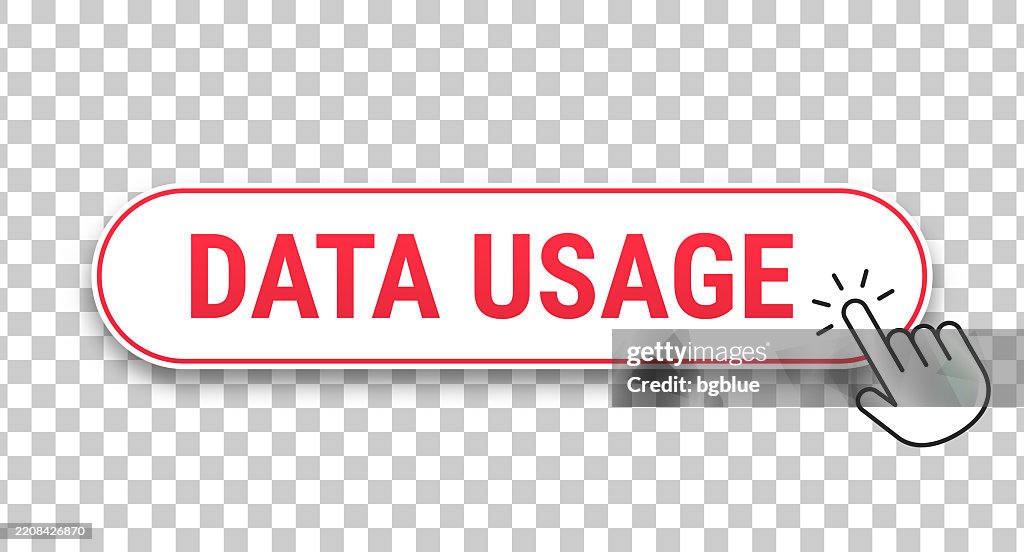 Sample Data Button Data Usage 3d Click Web Button With Hand Cursor On Blank Background ...