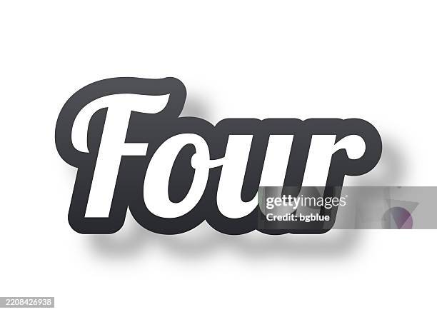 four - 3d text with shadow on white background - 4 levels stock illustrations