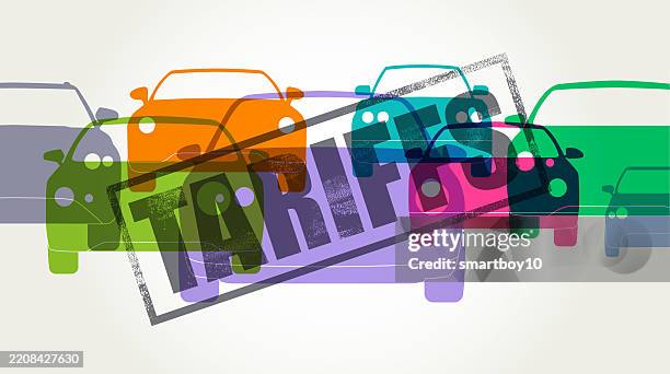 car tariff concept - washington dc bar stock illustrations