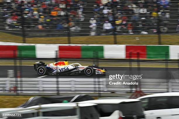 Isack Hadjar Racing Bulls VCARB 01, competes during the F1 Grand Prix of Japan at Suzuka International Circuit on April 6 in Suzuka, Japan.