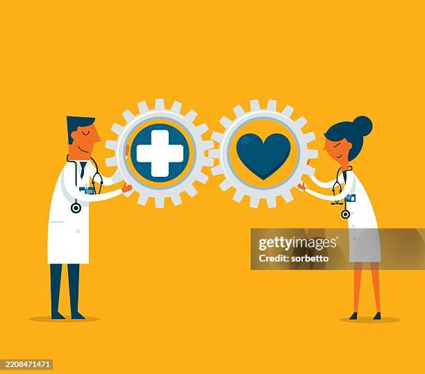 coordination - doctor - nurse evaluation stock illustrations