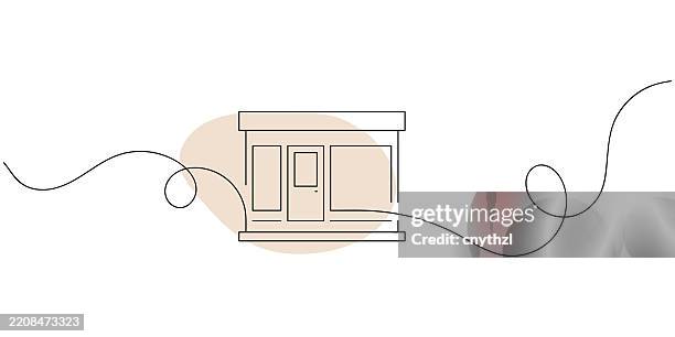 continuous line drawing of store icon. hand drawn symbol vector illustration. - store icon vector stock illustrations
