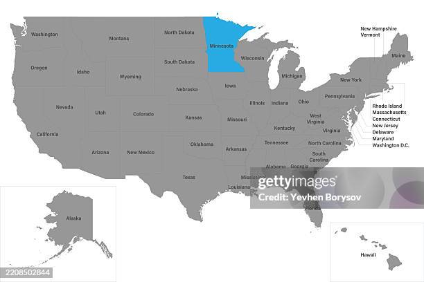 Minnesota Border Map Minnesota State On Usa Political Map With Detailed Borders High-Res ...