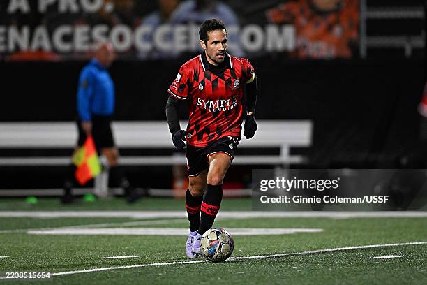Benny Feilhaber of Des Menace runs with the ball during the second half of the U.S. Open Cup second round match between Des Moines Menace and Union...