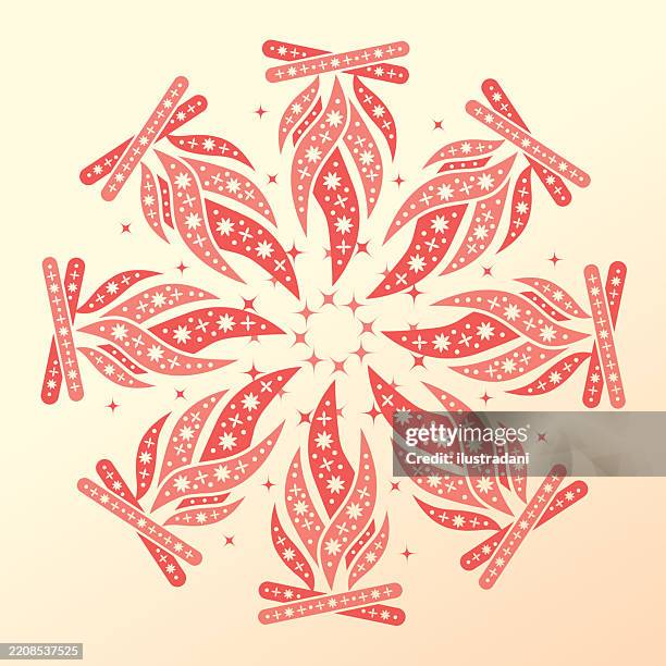 red bonfire mosaic in linocut style - festa junina stock illustrations
