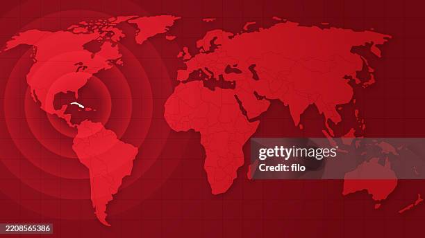 cuba country outline focus circles influence map background - cuba libre stock illustrations