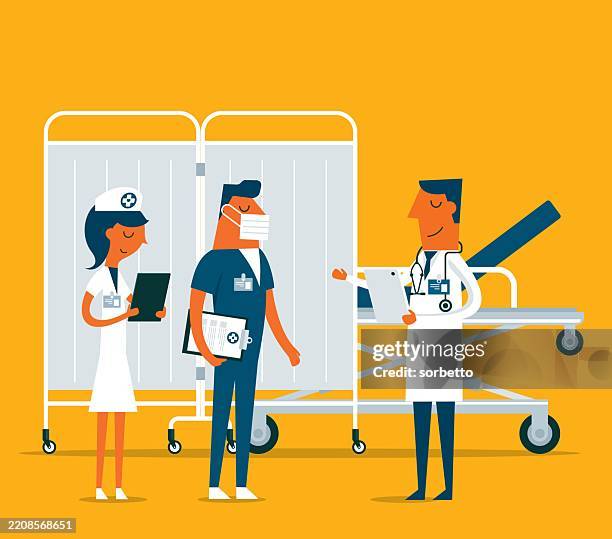 emergency room - doctor - doctor waiting stock illustrations