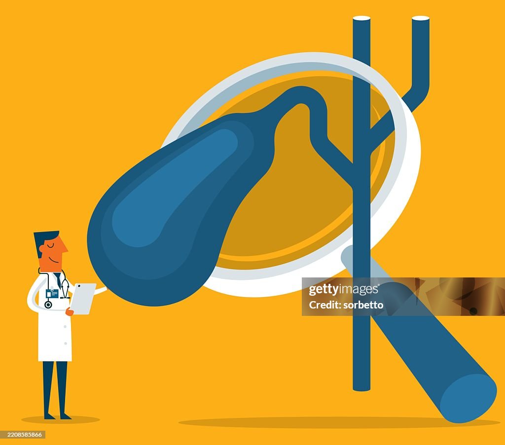 Magnifying Glass - Gallbladder - male doctor