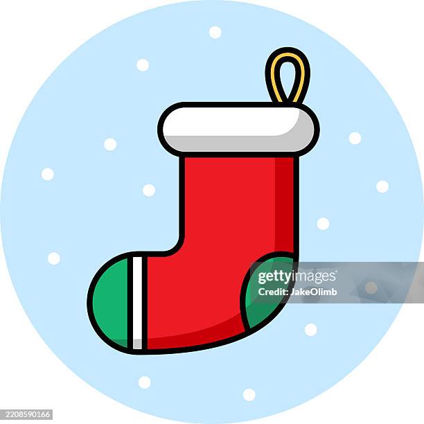 christmas stocking icon line art - christmas stocking vector stock illustrations