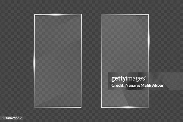 realistic clear flat glass, window, or mirror with transparent background - perspex stock illustrations