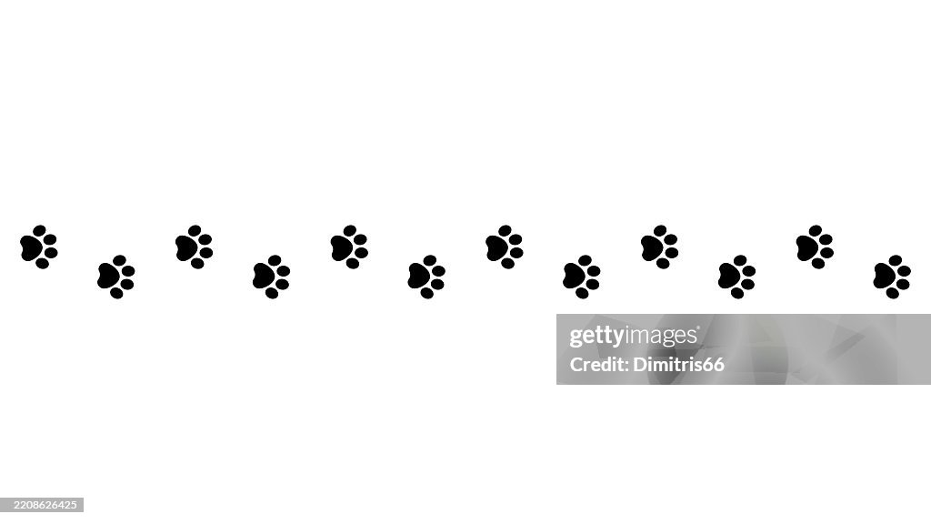 Seamless paw print path