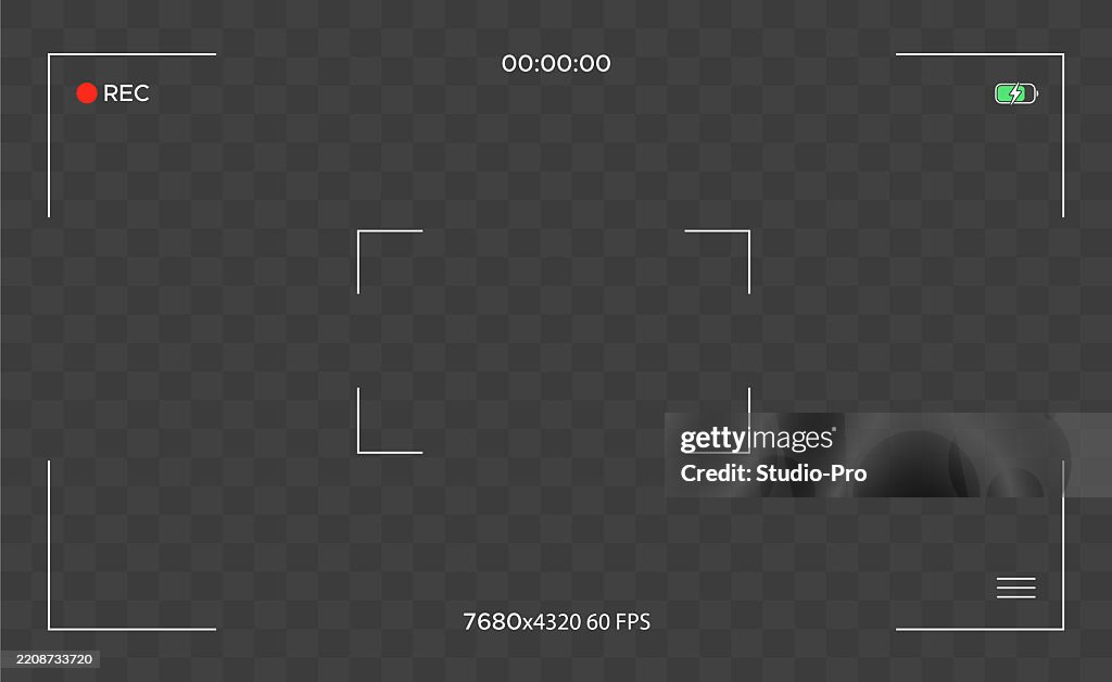 Video camera frame template mockup