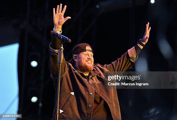 Jelly Roll performs onstage for Coca Cola Live during the 2025 NCAA March Madness Music Festival on April 05, 2025 in San Antonio, Texas.