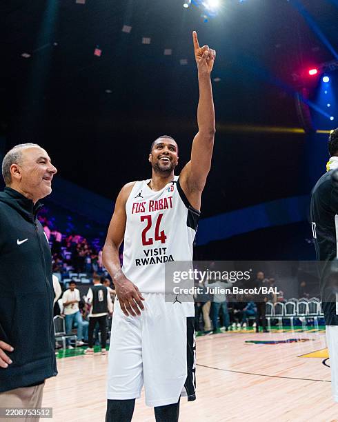 Basketball Rabay Abdelhakim Zouita of FUS de Rabat celebrates after the 2025... News ...