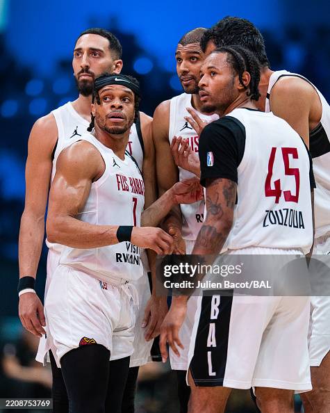 Basketball Rabay FUS de Rabat team huddle during the 2025 Basketball Africa Kalahari ...