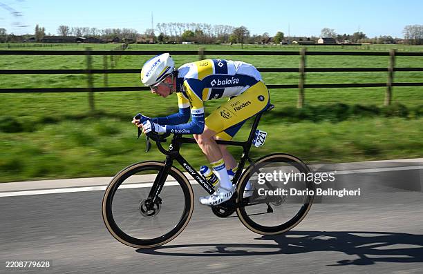 Vincent Van Hemelen of Belgium and Team Flanders - Baloise attacks during the 109th Ronde van Vlaanderen - Tour des Flandres 2025 - Men's Elite a...