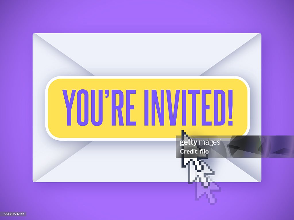 Mail Invite Background Youre Invited Event Letter Mail Envelope High-Res Vector Graphic ...