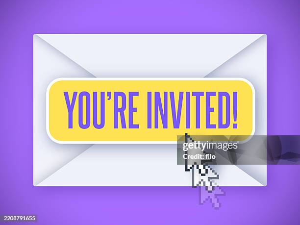 you're invited event letter mail envelope - demand response stock illustrations