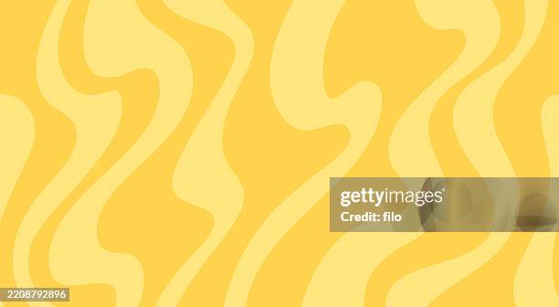 stockillustraties, clipart, cartoons en iconen met yellow summer wave line layer abstract background - topografische kaart