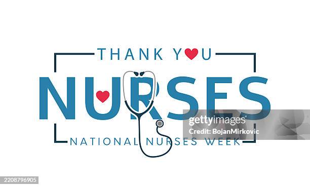 bildbanksillustrationer, clip art samt tecknat material och ikoner med thank you nurses. national nurses week card, poster, banner. vector - sjuksköterska