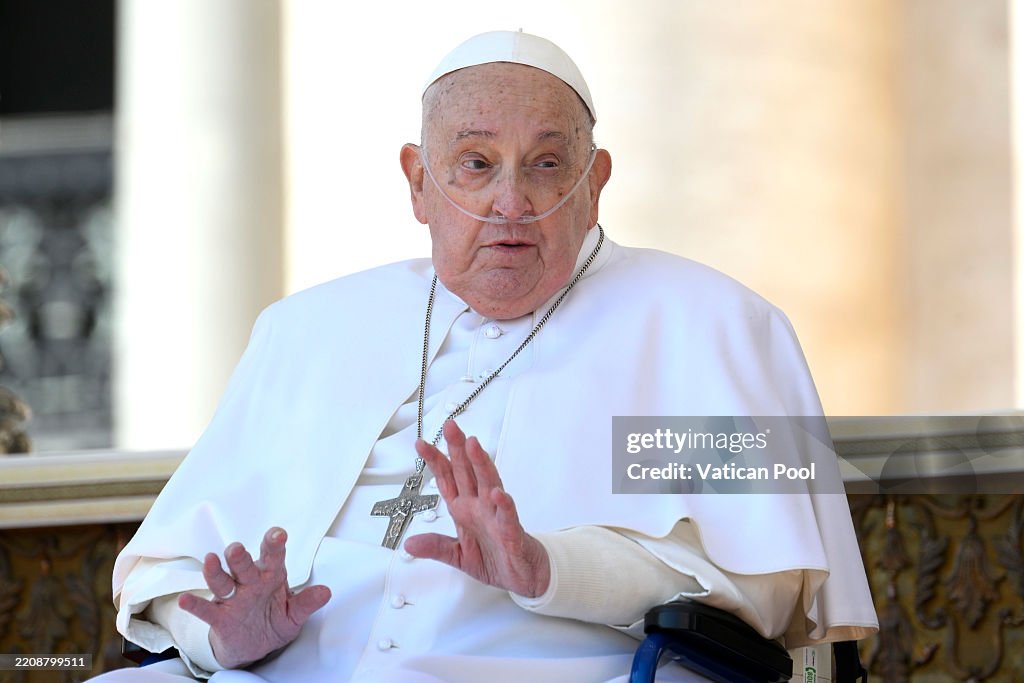 Pope Francis Greets Pilgrims During The Jubilee Of The Sick And Health Care Workers