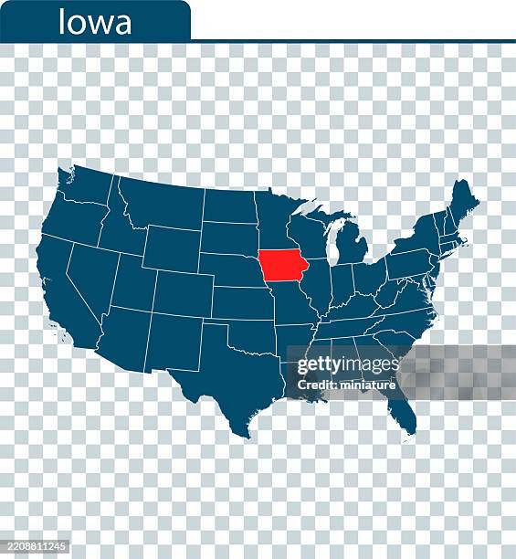 Map Highlighting Iowa Iowa Map High-Res Vector Graphic - Getty Images