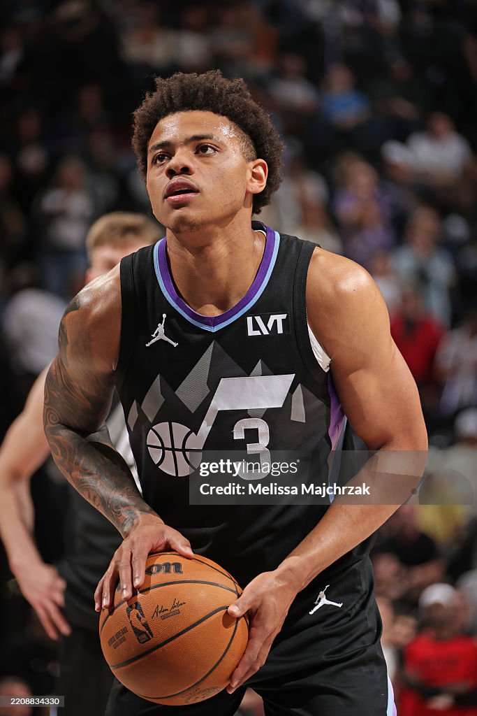 Keyonte Powell Keyonte George of the Utah Jazz free throw during the game against ...