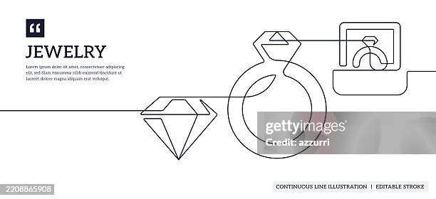 illustrations, cliparts, dessins animés et icônes de illustration de ligne continue de bijoux - collier diamants