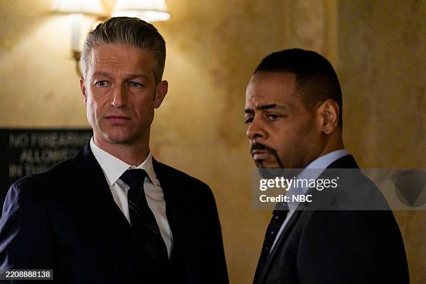 The Accuser" Episode 26019 -- Pictured: Peter Scanavino as A.D.A Dominick "Sonny" Carisi Jr., Asa James as Counselor Giddens --
